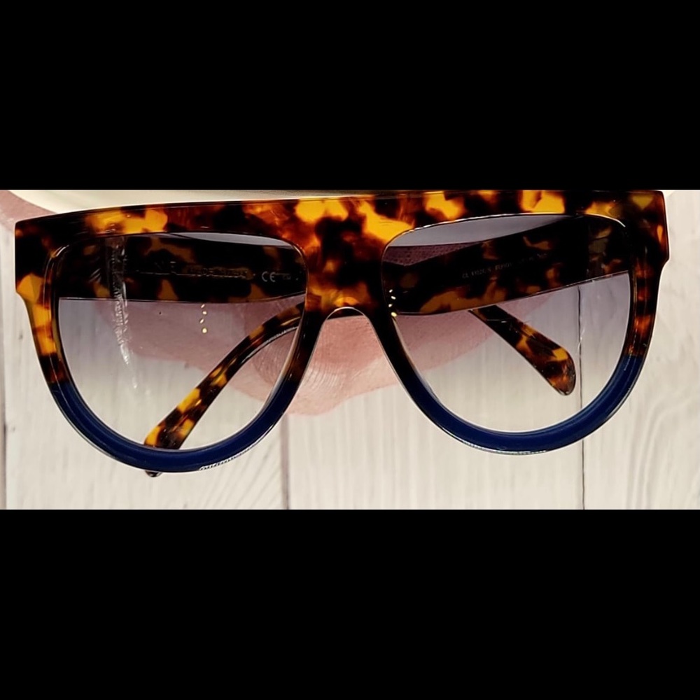 CELINE SHADOW 41026/S BLUE SUNGLASSES 58-16 AUTHEN